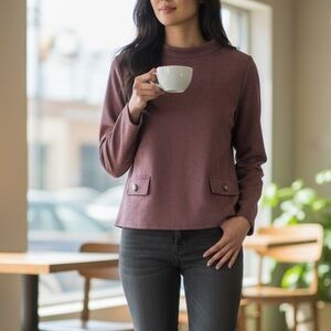 NWT Ann Taylor Red Suede Blouse XS